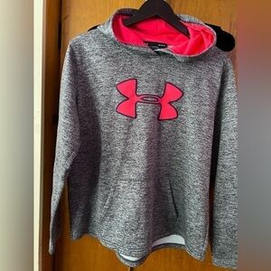 Under Armour Women's Grey/Pink Coldgear Storm Fleece Hoodie - Size L